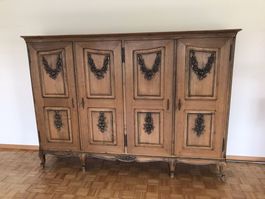 Antiker Schrank, 2x Sessel, 1x Stuhl - Möbelset, Top Zustand