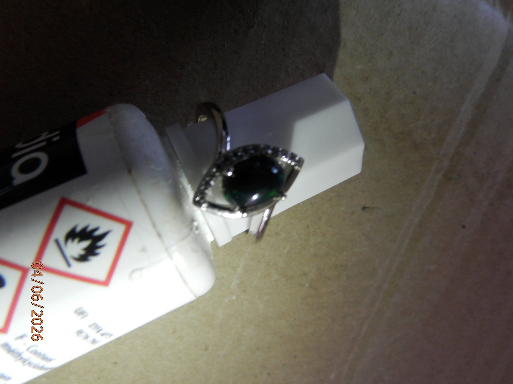 Anelli: Bague avec Black OPAL et multi couleur – Nuovo (secondo la descrizione) da Gals venduto da Vivelesencheres 2