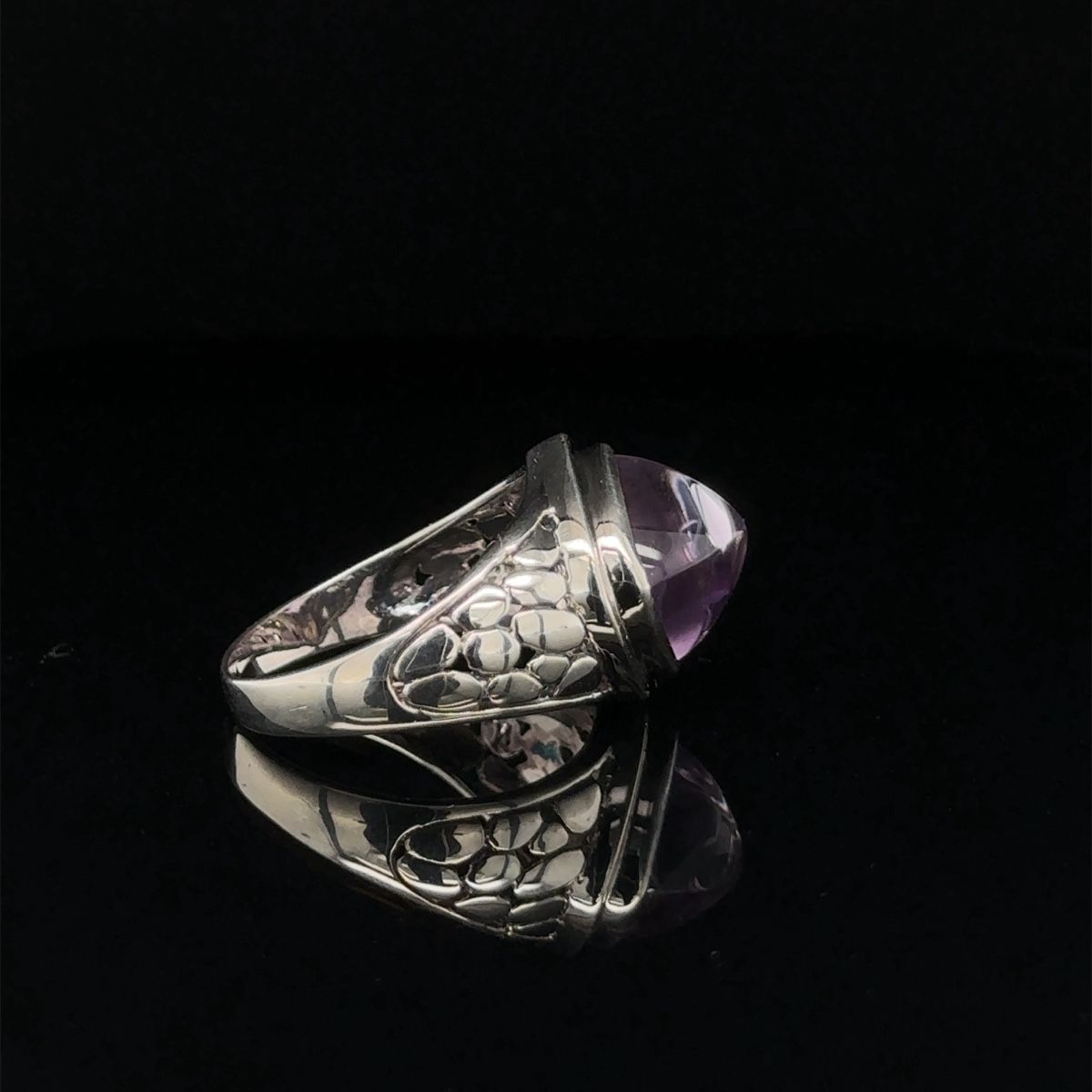 Anelli: Aussergewöhnlicher Amethyst Silber Ring – Usato da Fribourg venduto da contessa 2