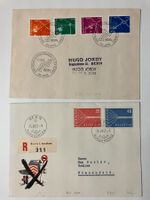 2x FDC, 1952/57, Kat. 309-12 + 332-33, KP 190.--