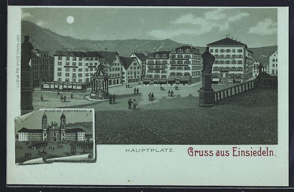 Cartes postales: Mondschein-Lithographie Einsiedeln, Klos – D'occasion à Berlin par bartko-reher