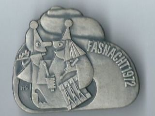 Basler Plaketten & Abzeichen: Fasnachtsplakette Basel, "Blaggedde" 1972 (Silber) – Gebraucht aus Zürich von t24_de