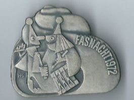 Fasnachtsplakette Basel, "Blaggedde" 1972 (Silber)