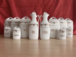 Vintage Vorratsdosen Set, Keramik, Küche Deko, 12-teilig