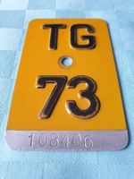 Fahrradnummer Velonummer TG 73 Thurgau 108406 gelb