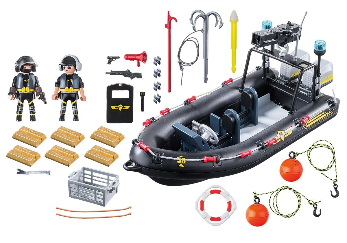 Playmobil Spielzeuge: Playmobil 9362 - SEK Schlauchboot – Gebraucht aus Zuchwil von Commander0 1