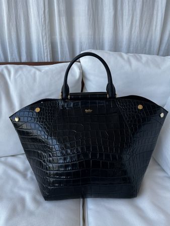 Max Mara „Anita“ Tasche Kroko-Optik schwarz