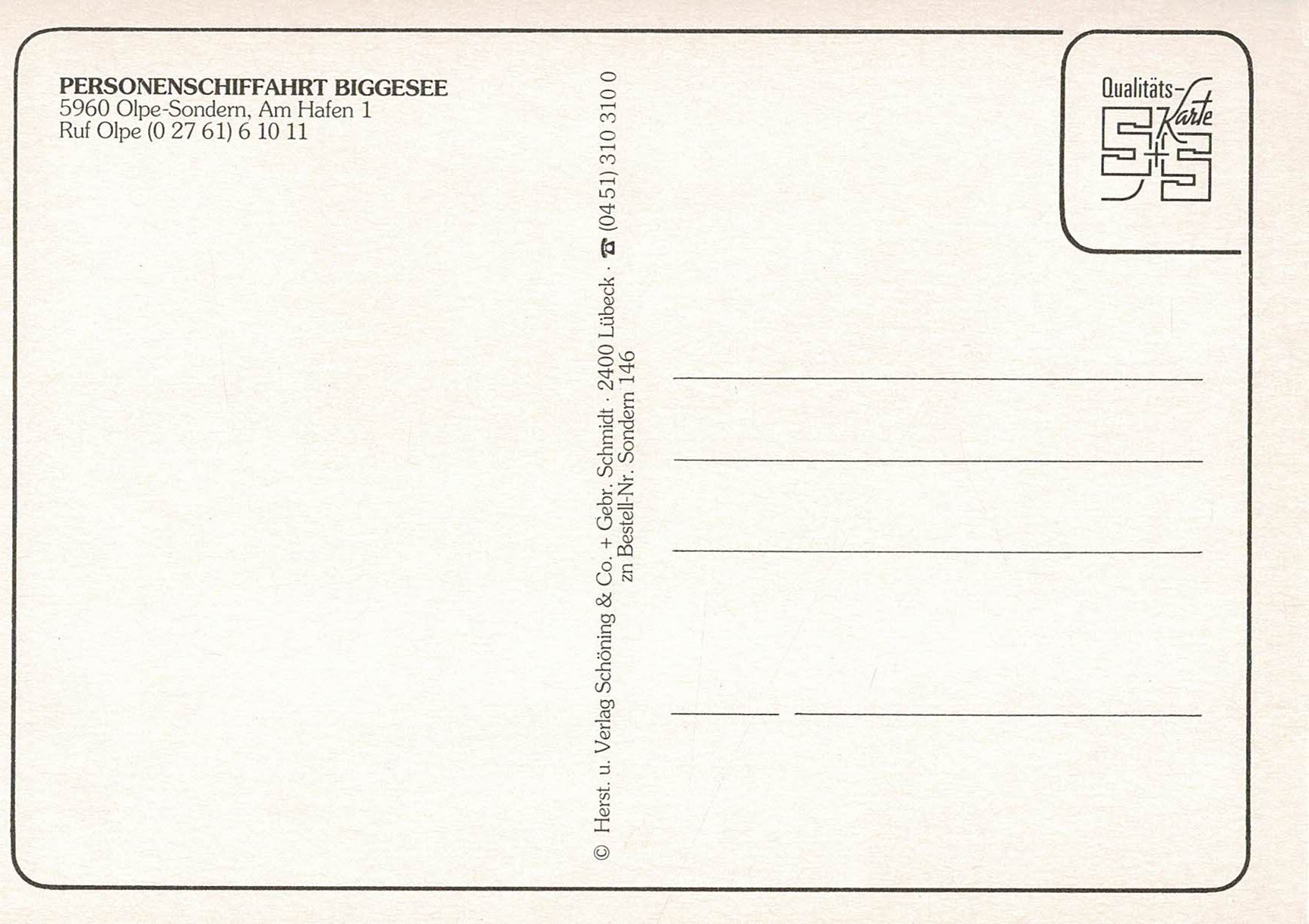 Cartoline postali: Ansichtskarte "Grüsse vom Biggesee", ungelaufen – Usato da Ebmatingen venduto da desalli 1