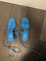 Zara Blue Lace Up Heels 39