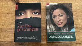 Zwei Bücher Zur Ehe gezwungen und Amazonaskind gebraucht