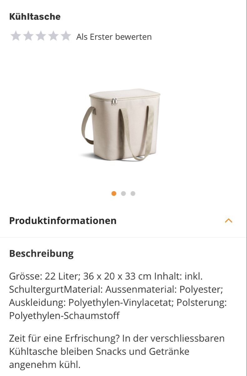 Borse: NEU Kühltasche – Nuovo e nell'imballaggio originale da Hüttikon venduto da abarb