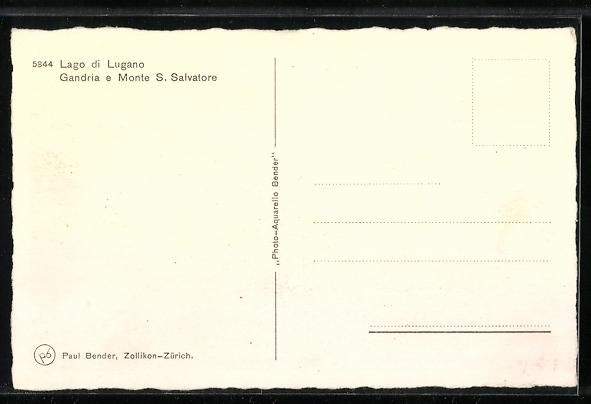 Cartoline postali: Gandria /Lago di Lugano, E monte S. Salv – Usato da Berlin venduto da bartko-reher 1