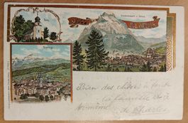 Litho Gruss aus Glarus um 1900