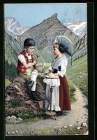 AK Kinder in Appenzeller Trachten, 1912