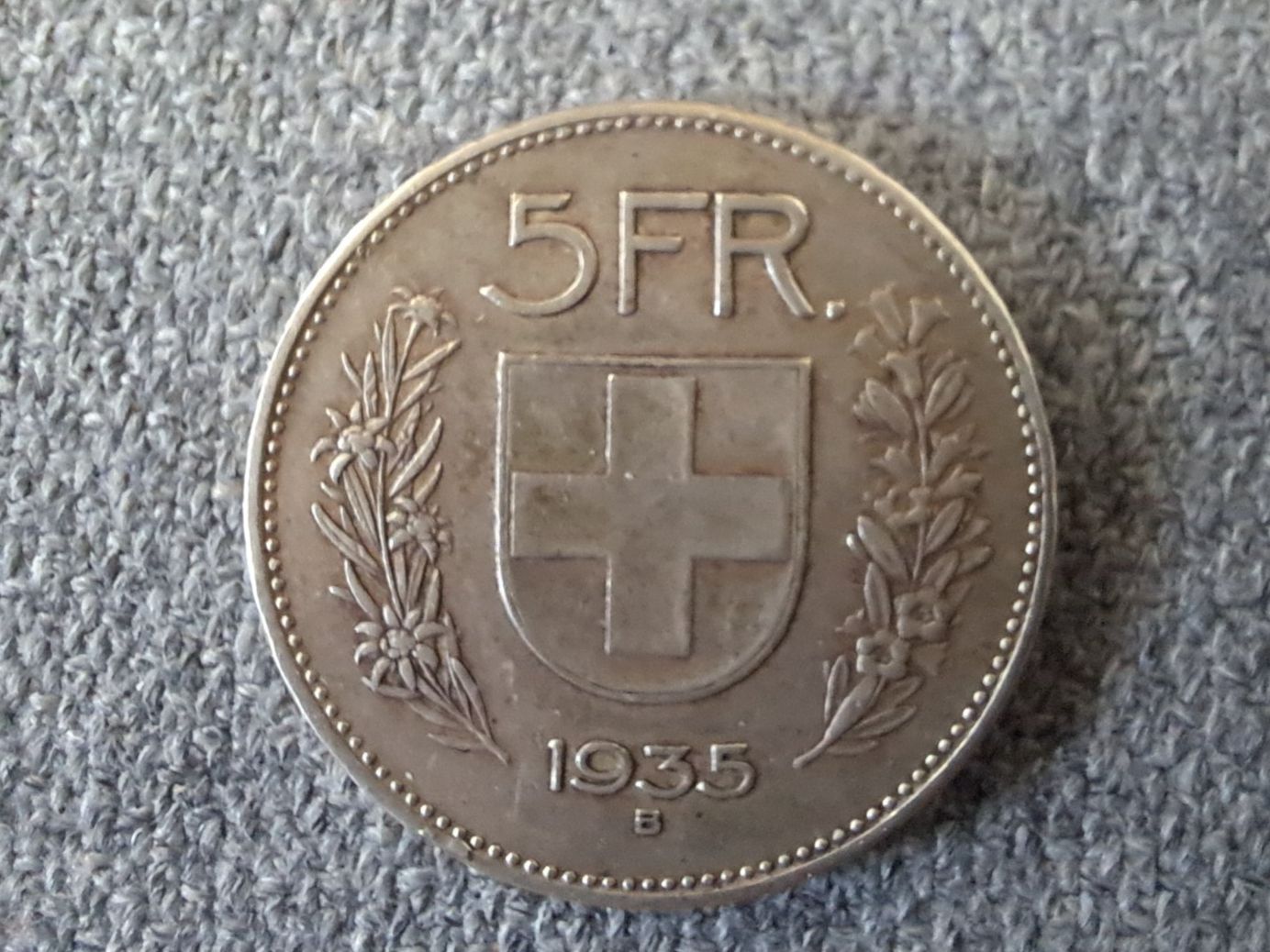 Toutes les monnaies: Pièce 5 francs 1935 – D'occasion à LAUSANNE par KWEW