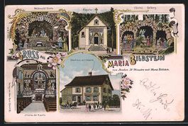 Litho Maria Bildstein, Weihnacht Grotte,
