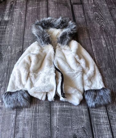 Felljacke Weiss Grösse XS