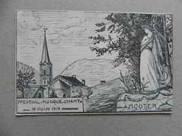 Karte Moutier JU Jura Sängerfest Fest Helvetia 1913