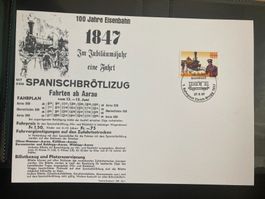 Schweiz 1997 A5-Karte 140 Jahre Bahnpost Sonderstempel