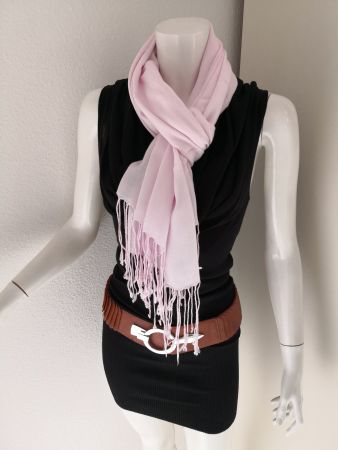 🤩WEICHER SCHAL ROSA MIT ZOTTELN NEU