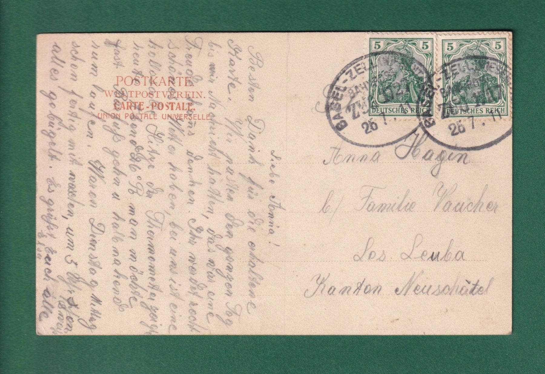 Ansichtskarten: Gruss aus BROMBACH Lörrach - 1911 – Gebraucht aus Pully von nicecards-shop 1