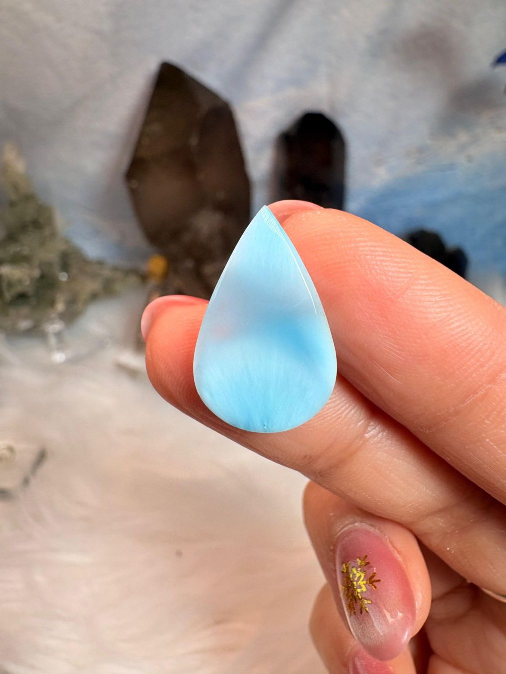 Mineralien & Heilsteine: Larimar Cabochon – Neu (gemäss Beschreibung) aus Neuheim von m.hald 1
