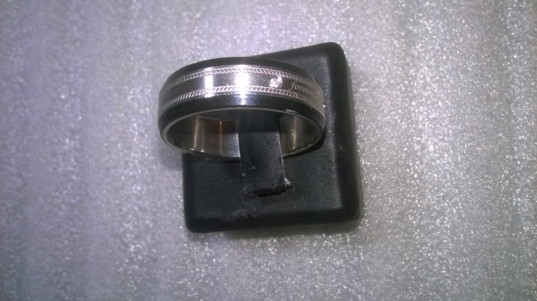 Anelli: RING EDELSTHAL SILBER FARBE MIT SCHWARZ GEMACHT – Nuovo (secondo la descrizione) da Basel venduto da bijoutrie_4 1