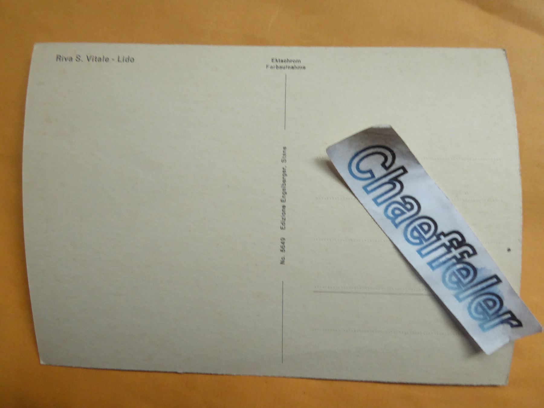 Cartoline postali: Riva  S. Vitale - Lido – Usato da Zürich venduto da Chaeffeler 1
