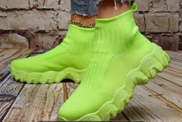 edle/stylische Damenschuhe, grün/gelb, Gr 41