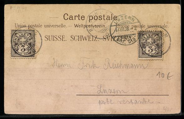 Cartes postales: Litho Rigi, Ortsansicht mit Wanderern im – D'occasion à Berlin par bartko-reher 1