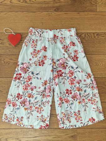 Culotte Hose Street One Blumenmuster hellblau Gr. 38 neu