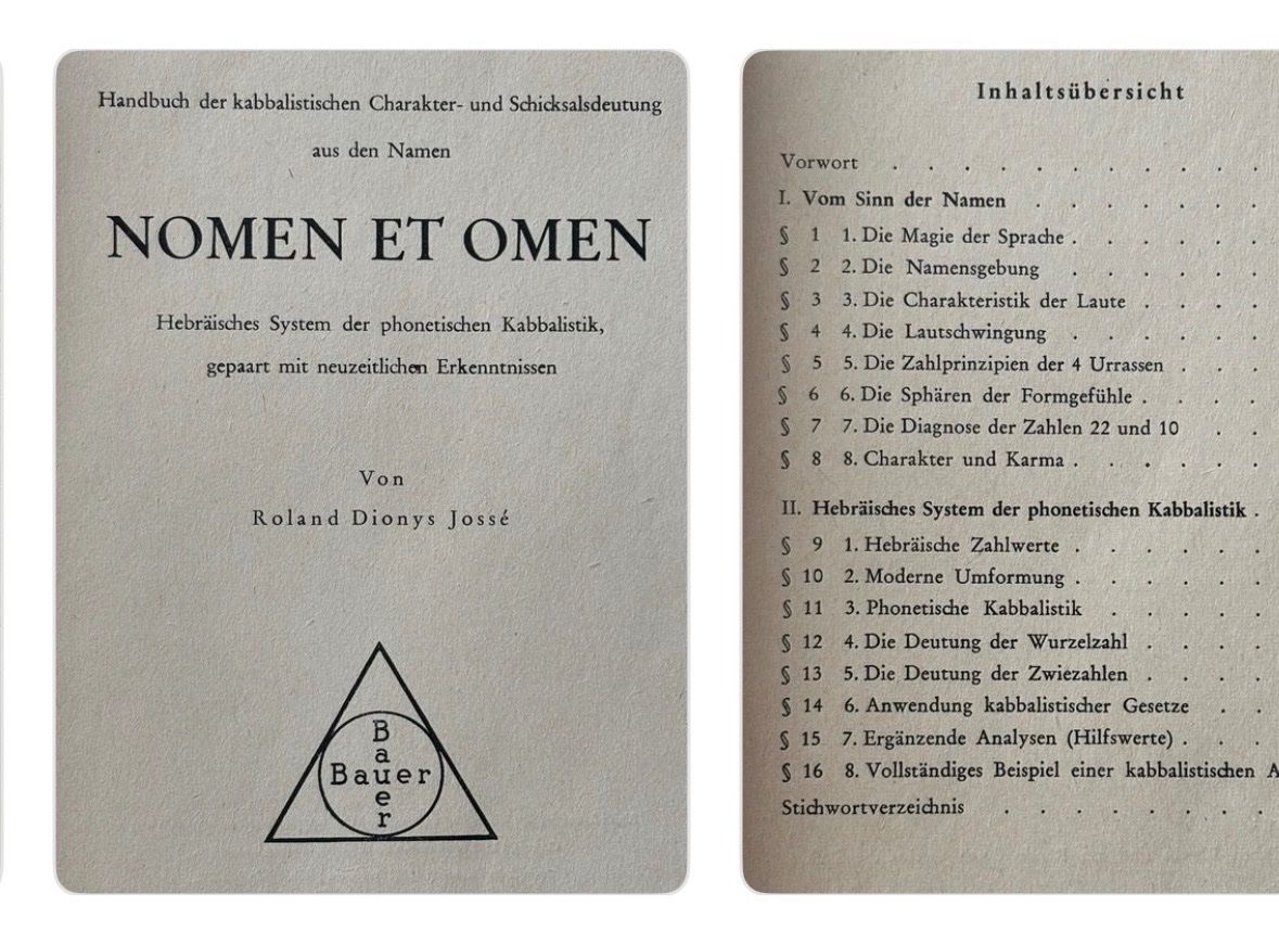 Libri: NOMEN ET OMEN, kabbalistische Charakterdeutung – Usato da Rütihof venduto da til_68lp 1