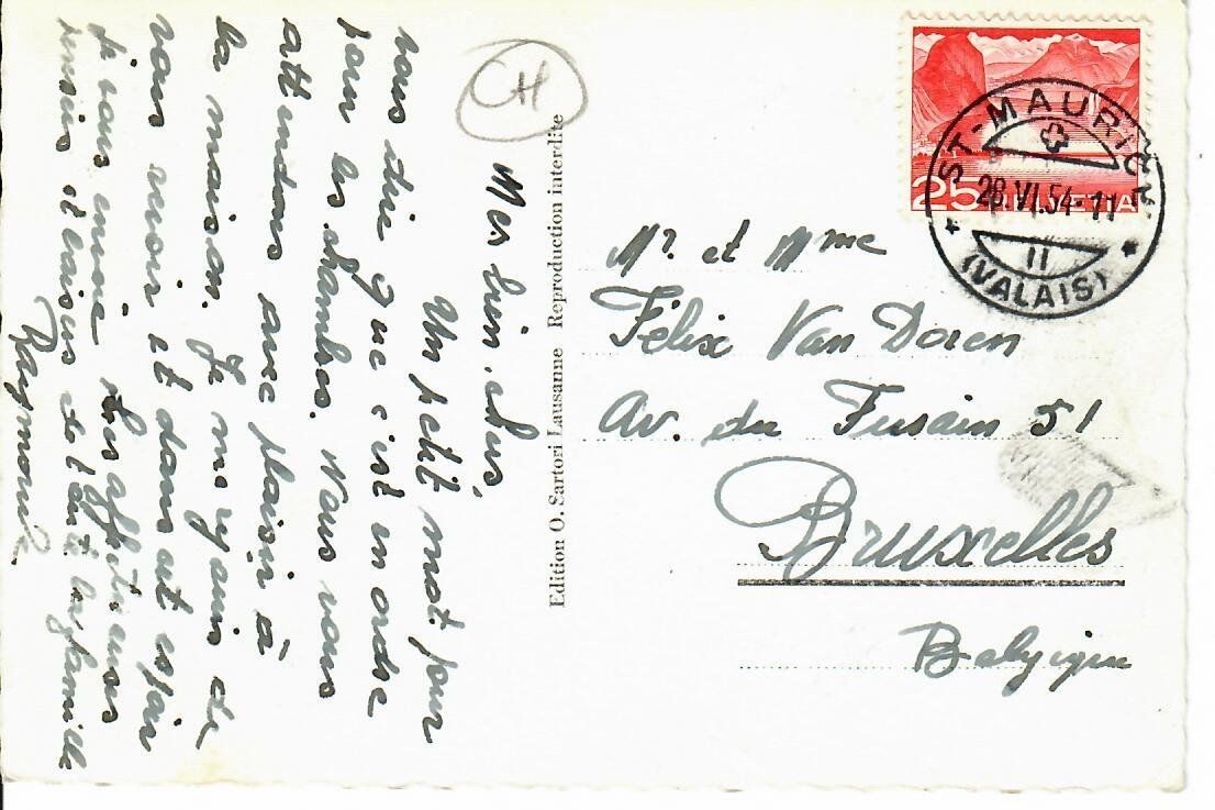 Cartes postales: Souvenir de St. Maurice  1954 – D'occasion à Hochdorf par Ziegel-16 1