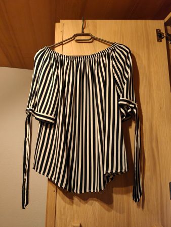 Bluse Damen, Shirt, T-Shirt blau weiss, Oberteil