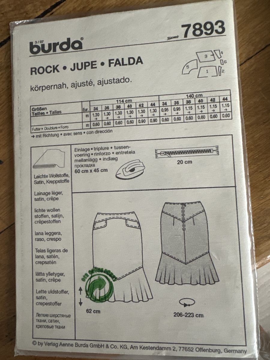 Cartamodelli: Burda Schnittmuster 7893 Rock – Nuovo (secondo la descrizione) da Thun venduto da lig_f678 1