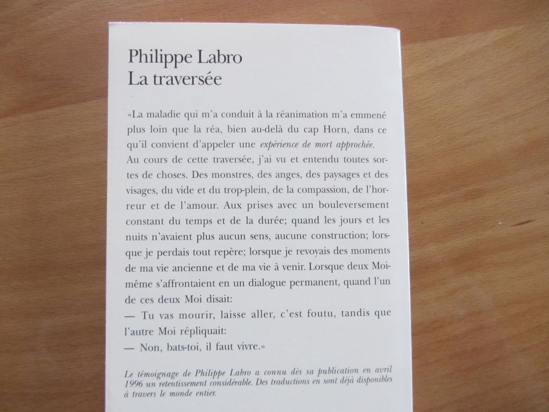 Bücher: la traversée de Philippe Labro – Gebraucht aus Oberried FR von berg04 1