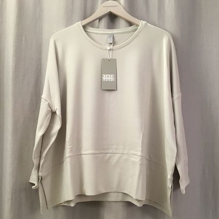 kleinbasel Jersey Shirt Midi Rundhals kreide beige Gr 38 neu