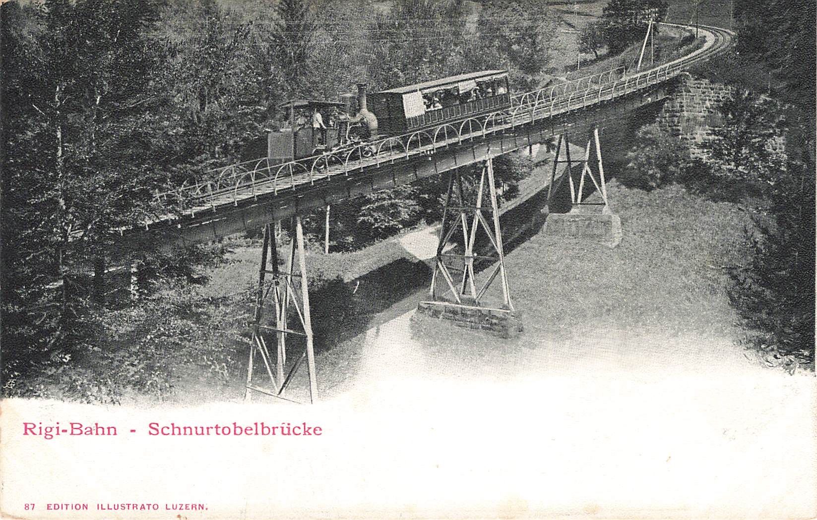 Cartoline postali: RIGI BAHN Schnurtobelbrucke – Usato da Biasca venduto da Blenio71