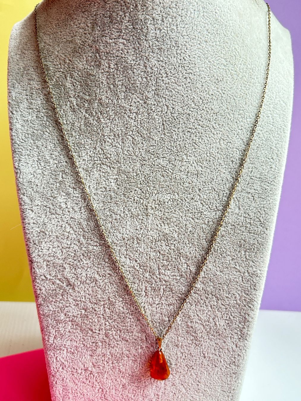 Catenine: Schicke Kette mit Bernstein, Vintage, Cognac Farbe – Usato da Basel venduto da bellespirit 1