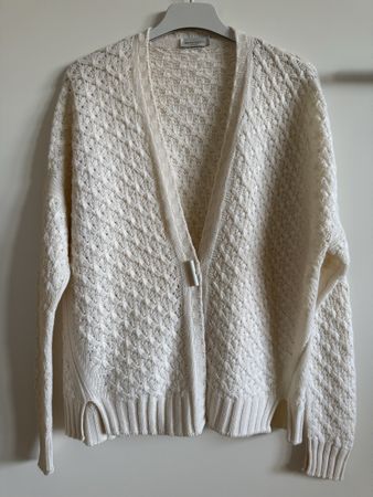 Cardigan Bruno Manetti, t. L-XL, 100% cachemire crème