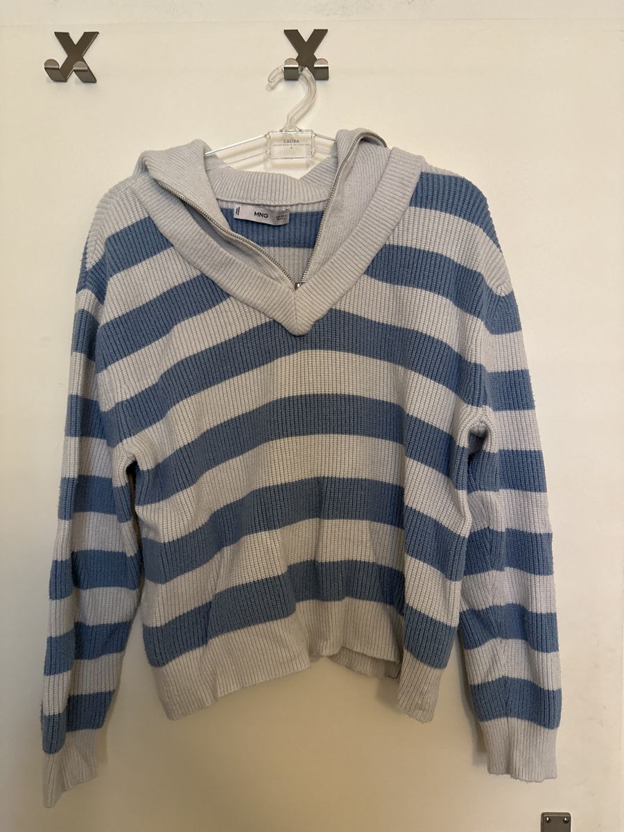 Mango Pullover & Sweatshirts: Pullover MNG gestreift mit Reissverschluss Grösse S – Gebraucht aus Brugg AG von muh_p2nc
