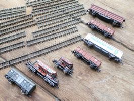 Minitrix & Co 7 x SBB Wagen & Co + Schienen Set - Spur N