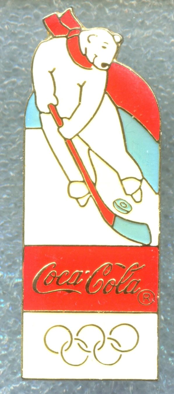 Coca-Cola Plaketten & Abzeichen: Coca Cola  Eisbär  Eishockey – Gebraucht aus Winterthur von Sammleroase