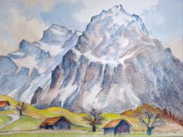 Aquarell Ferdinand Meyer-Streiff Ennenda Vorderglärnisch GL