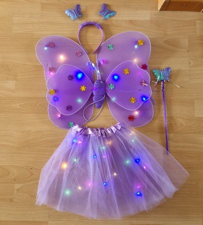 Schmetterling kostüm led gr 3-4-5 Jahre neu