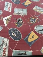 Bedruckter Stoff Fluggesellschaften SWISSAIR SABENA TWA BOAC