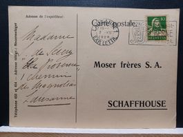 MOSER FRÉRES S. A. SCHAFFHOUSE, 1928, WERBEST. SAFFA BERNE