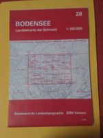 Landkarte der Schweiz Bodensee mit Kilometernetz
