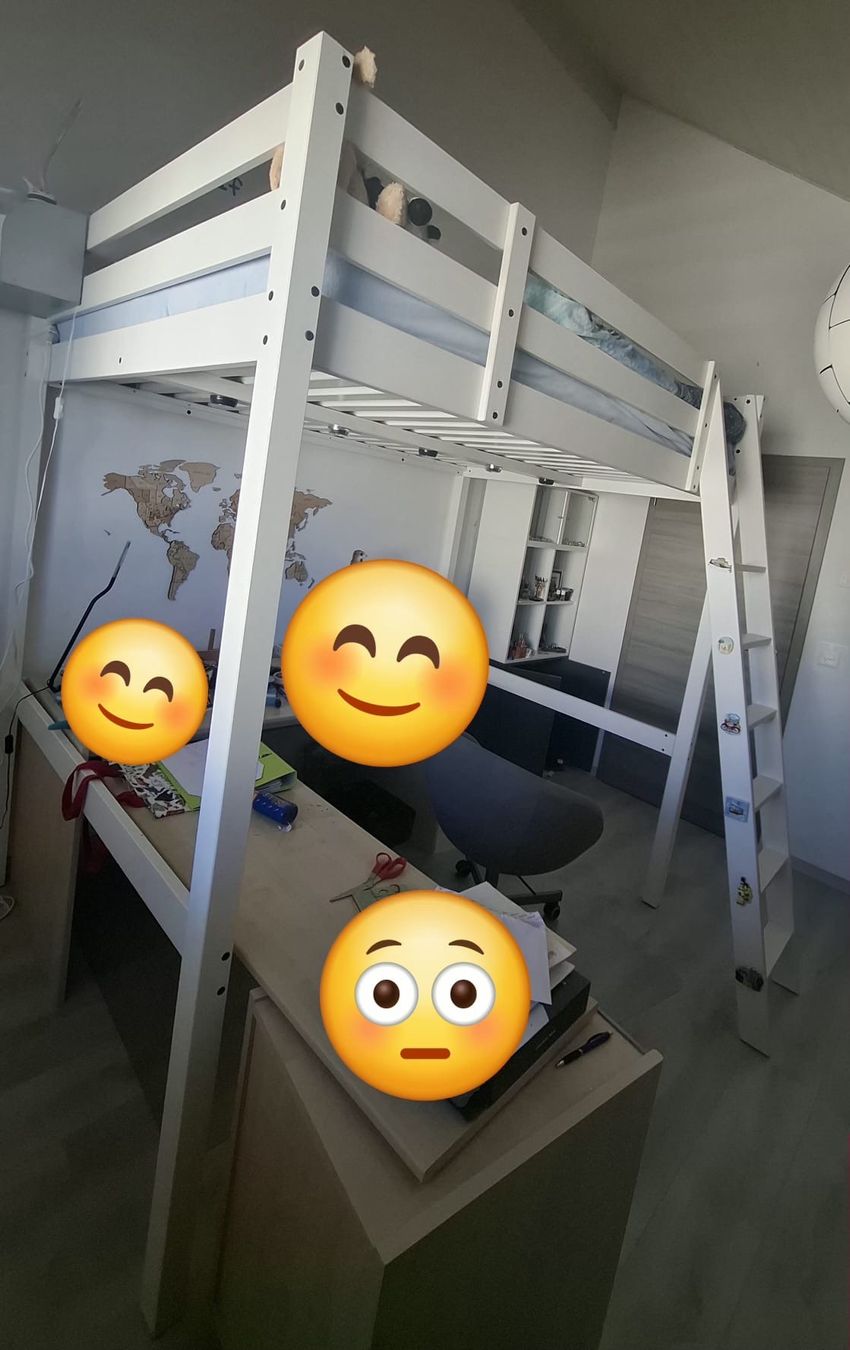 Betten: Lit mezzanine blanc, bon état – Gebraucht aus Lovens von Sined01 3