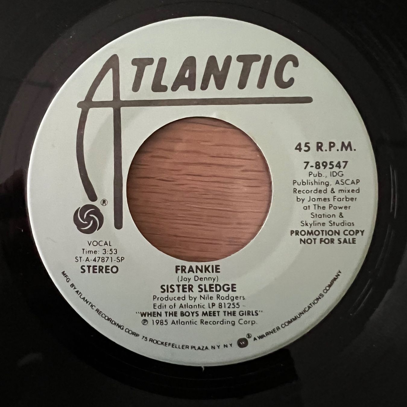 Dischi in vinile: Sister Sledge - Frankie / US-Promo 1985 – Usato da Gais venduto da soundcave57 1